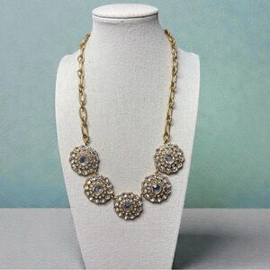 J Crew Gold and Silver Floral Necklace
